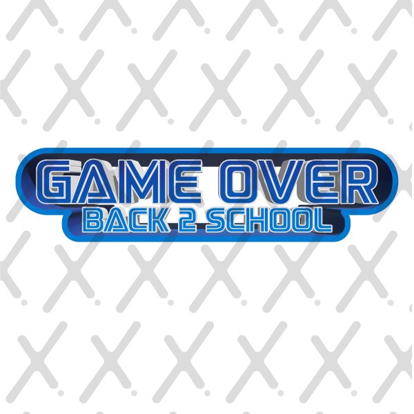 Game Over- Back to School - 3D SEGA STYLE. Print Ready Files. (SVG/PNG)