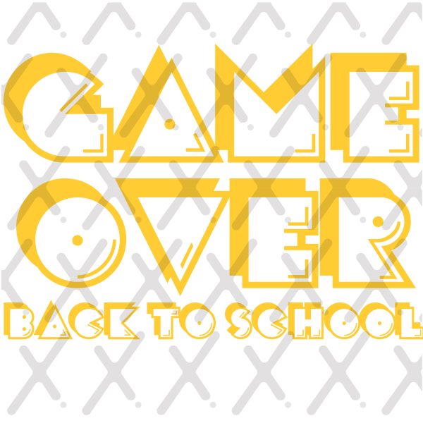 Game Over- Back to School - PACMAN STYLE. Print Ready Files. (SVG/PNG)